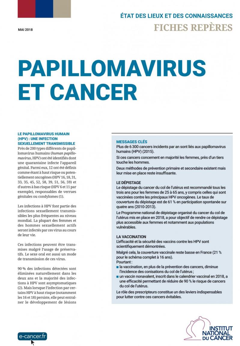 papillomavirus et cancer