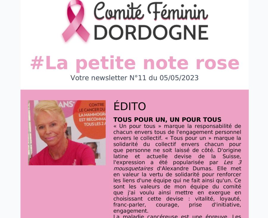 {Comité Féminin Dordogne Cancer} {Prévention et dépistage Cancer Dordogne}